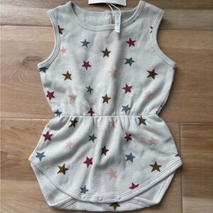 Rylee + Cru Starry Bodysuit - Cream with Multicolor Stars